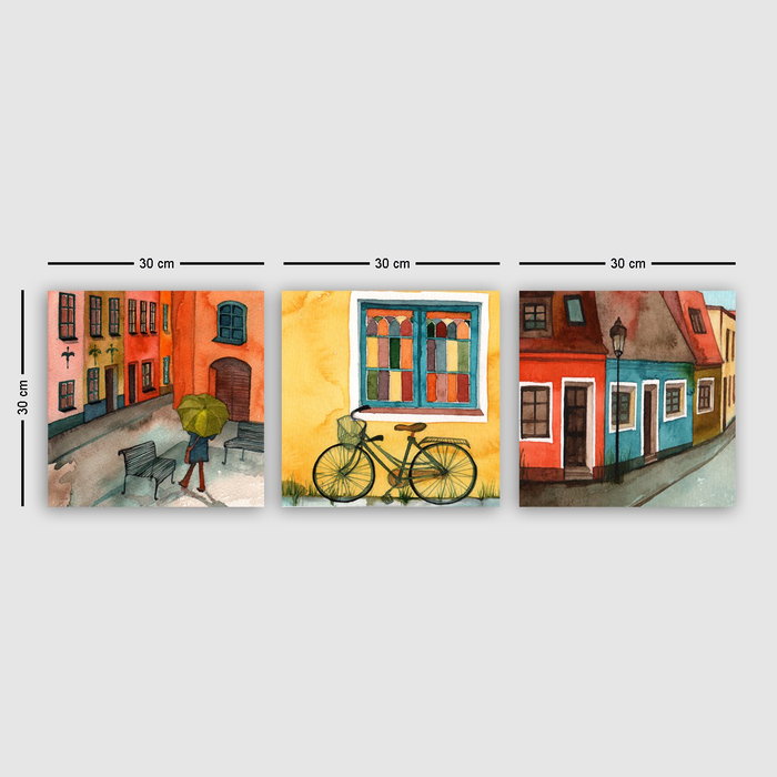 Wallity DRPRC18 Conjunto de 3 Pinturas Decorativas en Lienzo Multicolor Wallity DRPRC18 Conjunto de 3 Pinturas Decorativas en Lienzo Multicolor